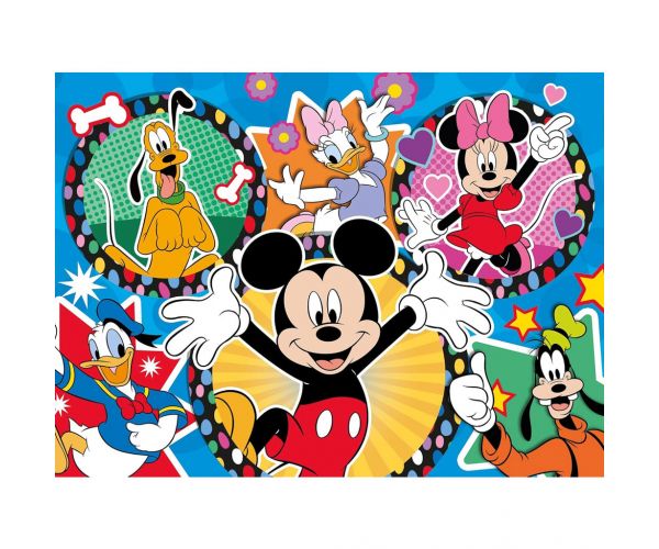 Mickey Egér és barátai 2 az 1-ben 24db-os Eco mini puzzle és színező 35x25cm - Lisciani