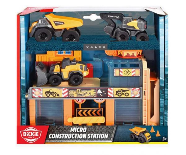 Micro építőipari állomás 3db munkagéppel - Dickie Toys