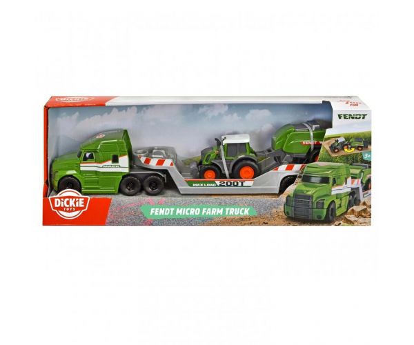 Micro szállító kamion Fendt traktorral és bálázóval - Dickie Toys