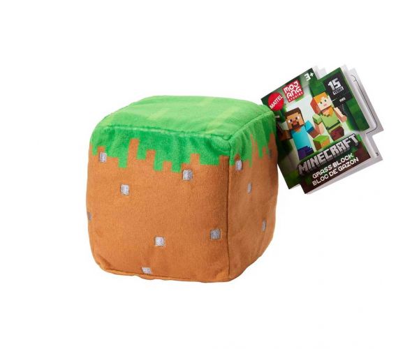 Minecraft Blocks plüss figura - Grass Block figura - Mattel