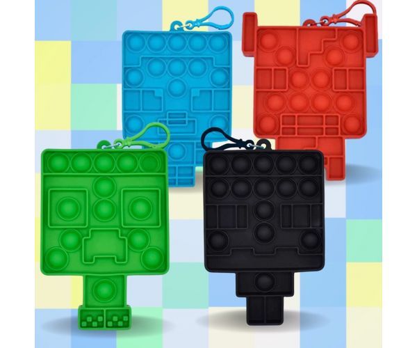 Minecraft Bubblers Mini Pop-it meglepetés kulcstartó 1db