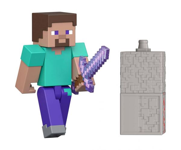 Minecraft: Steve karakter játékfigura kiegészítőkkel - Mattel