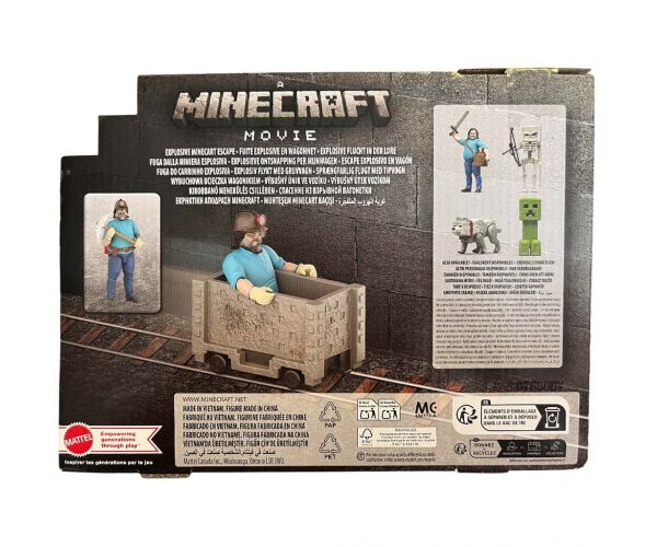 Minecraft A Film - Steve és a bányakocsi játékszett - Mattel