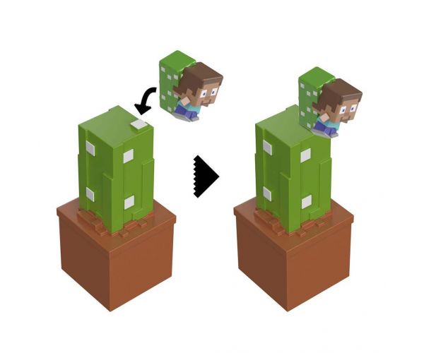 Minecraft Reveal minifigura tárolóban - Kaktusz - Mattel