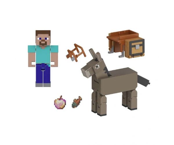 Minecraft: Steve és Szamár figura szett - Mattel
