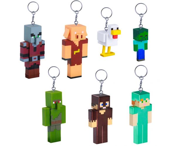 Minecraft meglepetés kulcstartó figura többféle - 1db