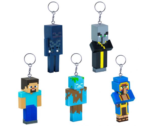 Minecraft meglepetés kulcstartó figura többféle - 1db
