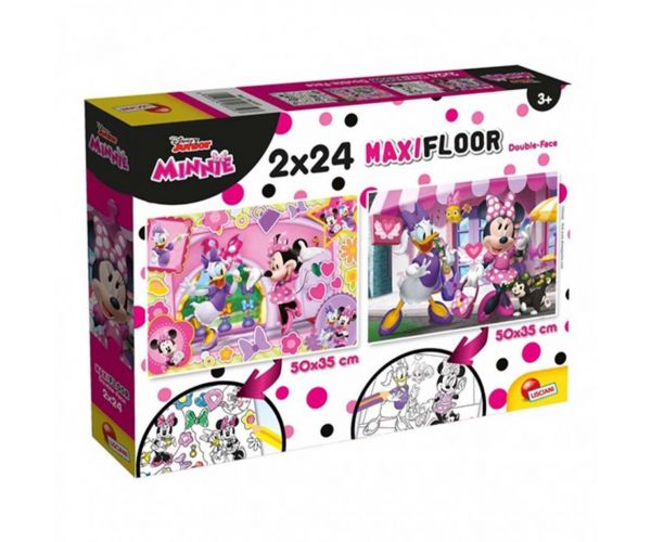 Minnie egér 2 az 1-ben maxi 2x24db-os puzzle és színező 50x35cm - Lisciani