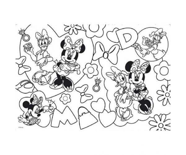 Minnie egér 2 az 1-ben maxi 2x24db-os puzzle és színező 50x35cm - Lisciani