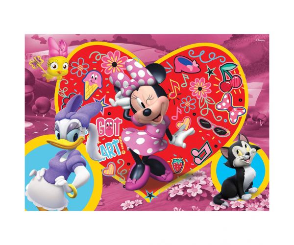 Minnie egér 2 az 1-ben 24db-os puzzle és színező 50x35cm - Lisciani
