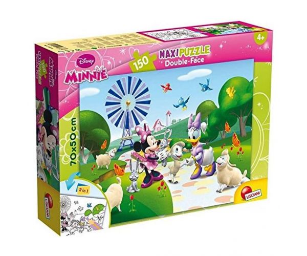 Minnie egér 2 az 1-ben maxi 150db-os puzzle és színező 70x50cm - Lisciani