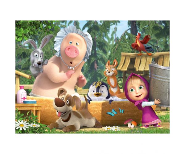 Mása és a medve fürdőzés 24db-os maxi padló puzzle 70x50cm - Lisciani