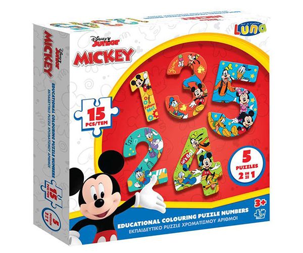 Mickey egér számok puzzle 15db-os