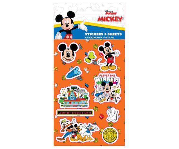 Mickey egér öntapadós matrica szett  8x12cm-es íven 5db