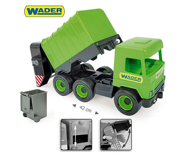 Middle Truck: Kukás autó 43cm zöld - Wader