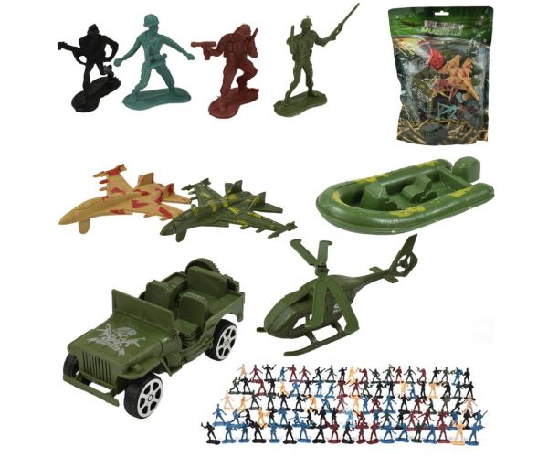 Military Set: Nagy katonai játékszett járművekkel és katona figurákkal