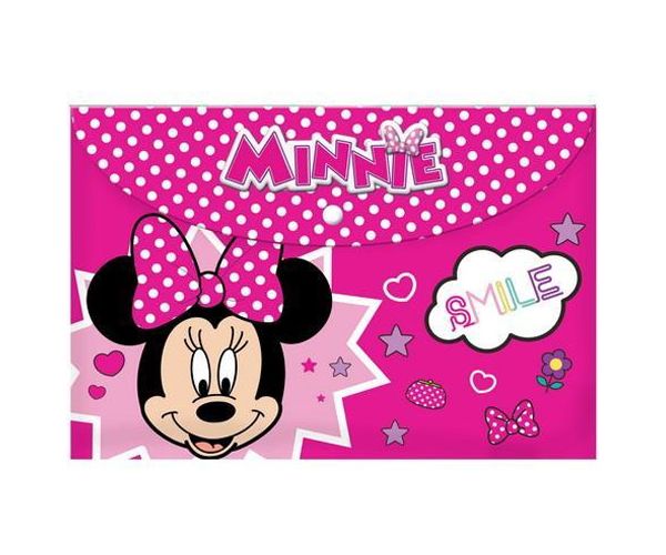 Minnie Egér mintás gumis mappa A/4-es méretben