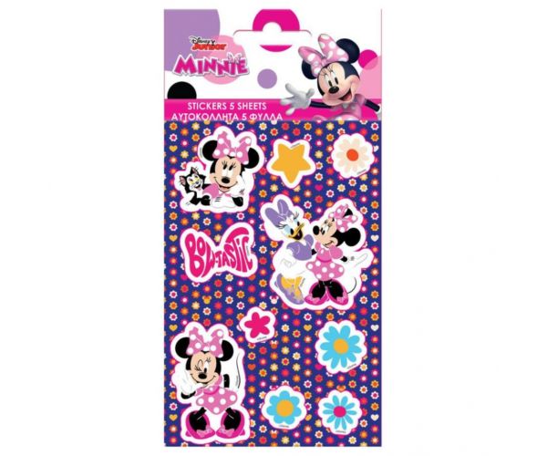 Minnie egér öntapadós matrica szett  8x12cm-es íven 5db