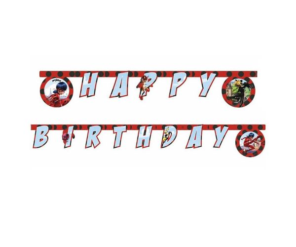 Miraculous Happy Birthday felirat 230cm