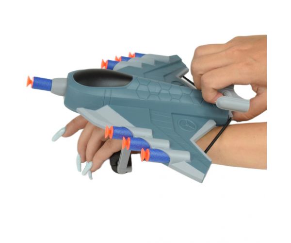 Missile Hand: Repülőgép formájú szivacslövő fegyver lövedékkel és célokkal 23cm