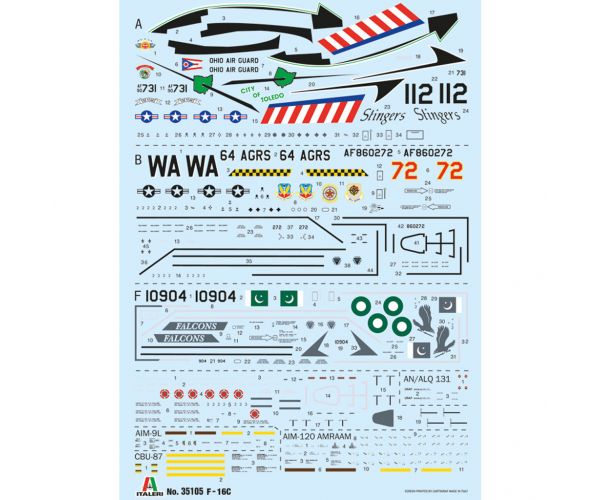 Italeri 1/48 F-16C Fighting Falcon vadászrepülőgép makett