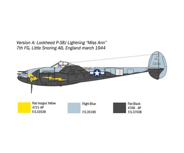 Italeri 1/72 P-38J Lightning repülőgép makett