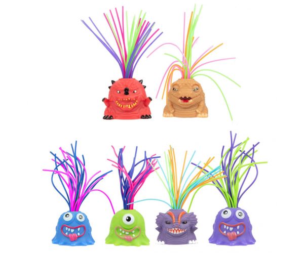 Monster Fun: Mókás hajas szörny figura nyújtható hajjal többféle változatban 1db