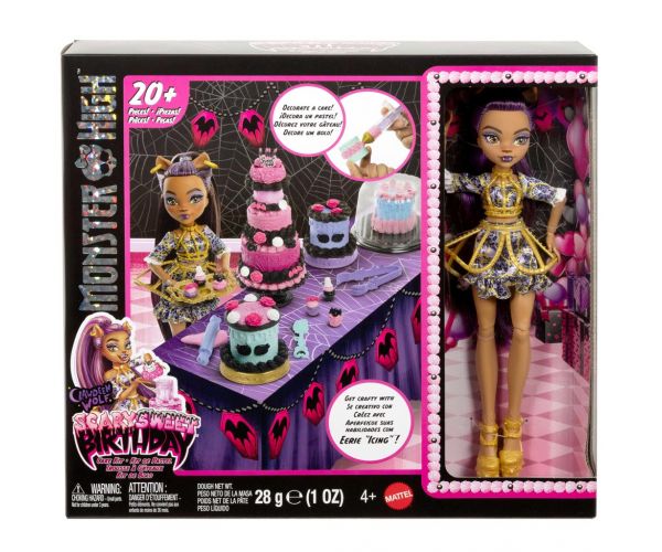 Monster High: Scary Sweet Birthday – Clawdeen Wolf baba tortadíszítő játékszett - Mattel