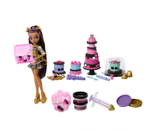 Monster High: Scary Sweet Birthday – Clawdeen Wolf baba tortadíszítő játékszett - Mattel
