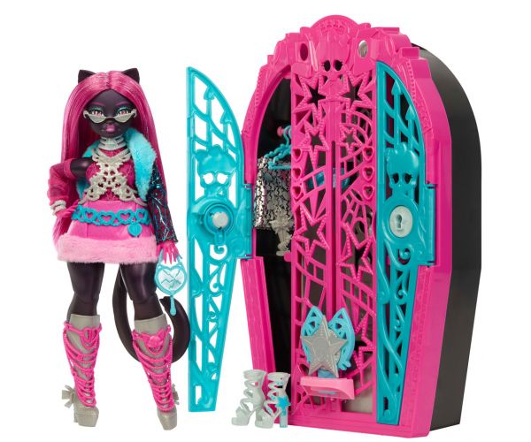 Monster High: Szörnyen jóbarátok titkai – Rémes nyomozás Hauntlywood titkok Catty Noir baba - Mattel