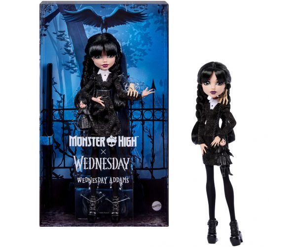 Monster High x Wednesday – Wednesday Addams baba kiegészítőkkel – Mattel