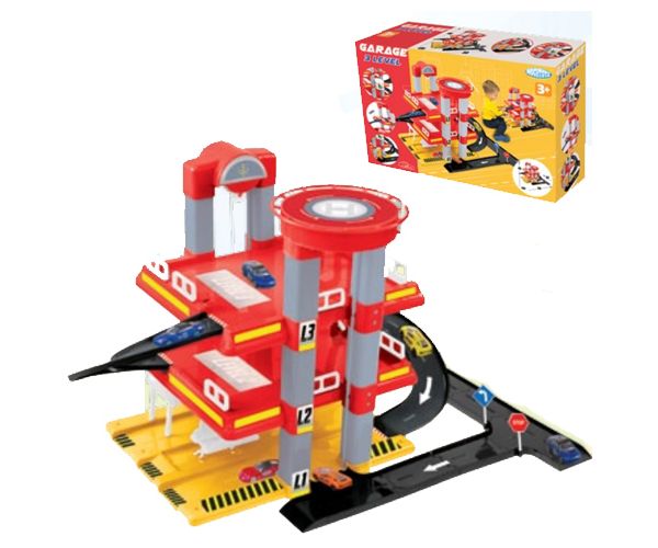 Mochtoys: 3 szintes parkolóház kisautóval 59x57x46cm