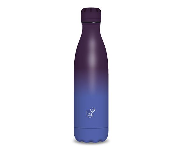 Kék-lila duplafalú fémkulacs 500ml