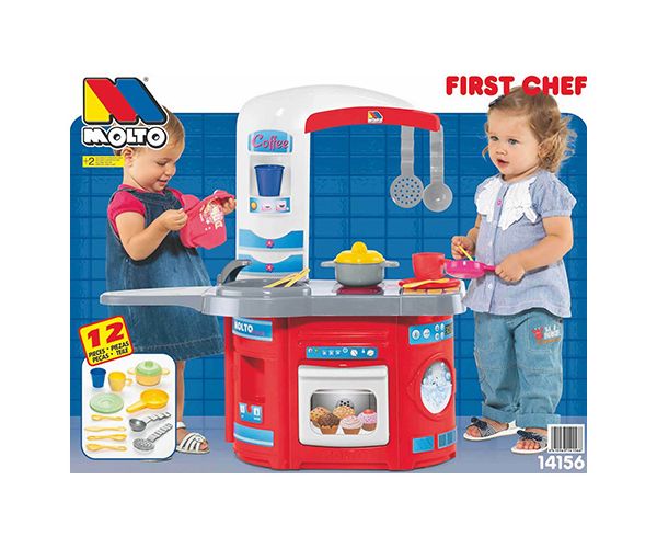 Molto: Első játékkonyhám piros 12db-os szett 65x27x68cm