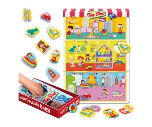 Montessori: Baby Box készségfejlesztő formaillesztő puzzle - Lisciani