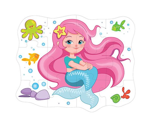 Hableány óriás padló puzzle 12db-os
