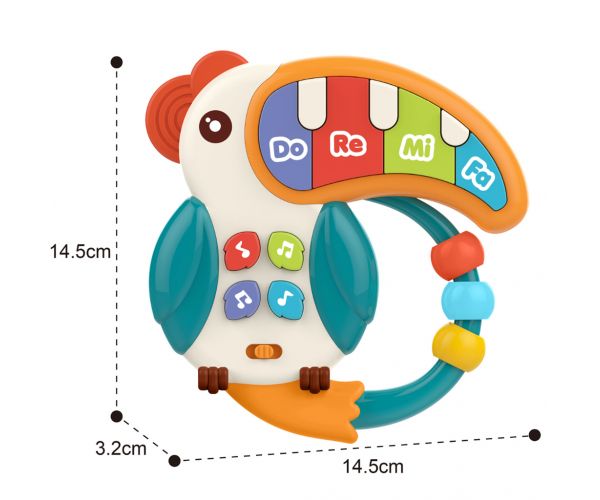Music World: Zenélő tukán zongora 14cm