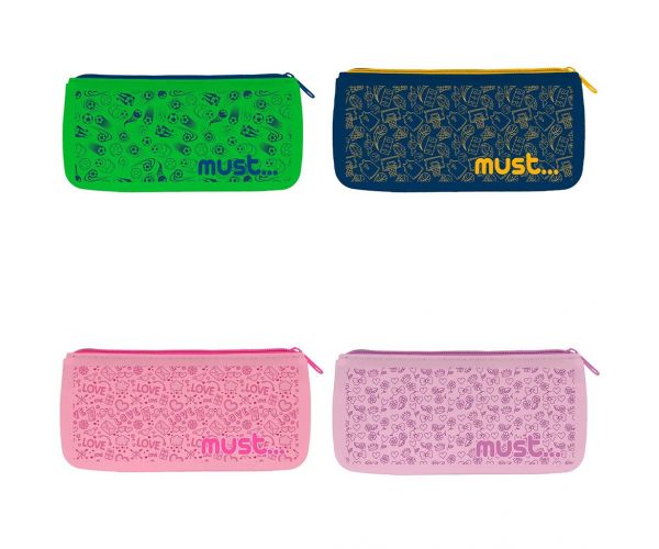 Must: Mintás szilikon tolltartó négyféle változatban 20x10cm