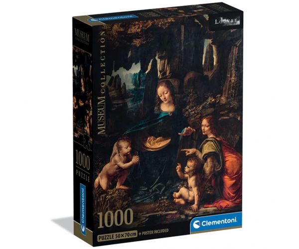 Museum Collection: Leonardo da Vinci - A sziklák szűze 1000 db-os puzzle poszterrel - Clementoni
