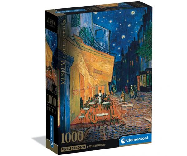 Museum Collection: Van Gogh - Kávézó terasz éjjel 1000 db-os puzzle poszterrel - Clementoni