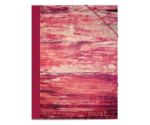 Must: Piros fa mintás gumis mappa 25x35cm