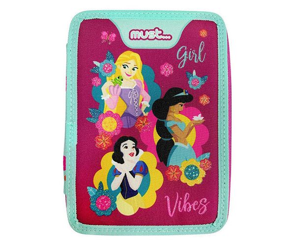 Must: Disney Hercegnők Vibes 2 rekeszes töltött tolltartó