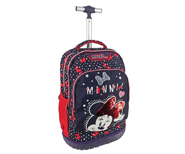 Must... Minnie egér gurulós, három rekeszes iskolatáska, hátizsák