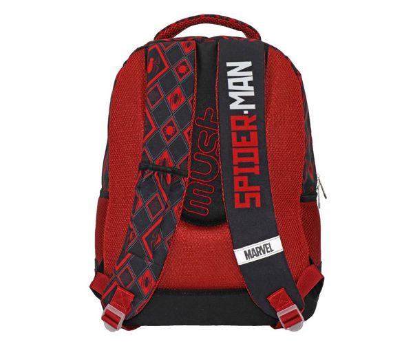Must: Pókember lekerekített ergonomikus iskolatáska, hátizsák 32x18x43cm