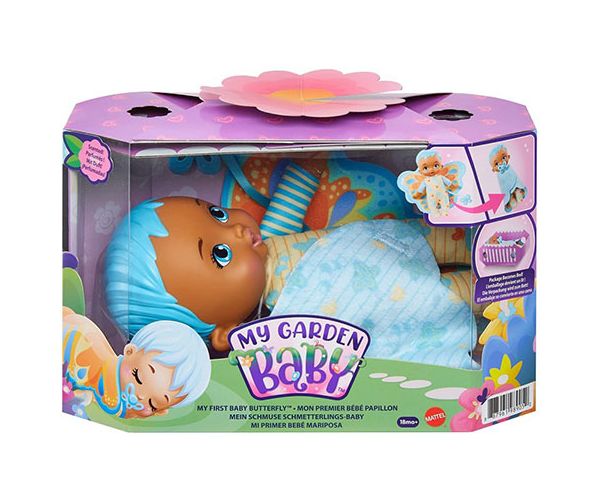 My Garden Baby: Édi-Bébi ölelnivaló kék pillangó baba 23cm - Mattel
