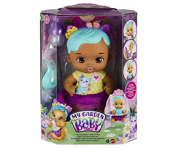 My Garden Baby: Édi-Bébi gondoskodás - Türkiz cica baba 30cm - Mattel