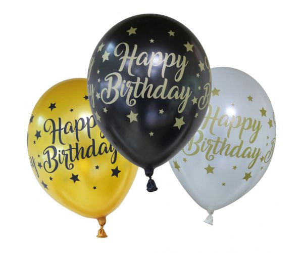 Szülinapi lufi "Happy Birthday" felirattal 6db-os szett