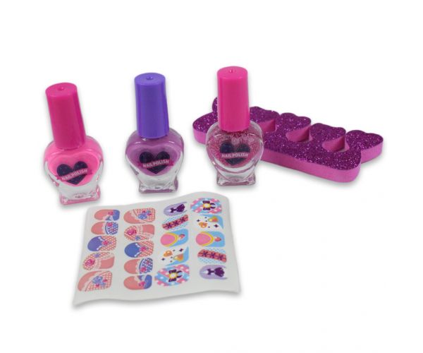 Nail Art: Manikűr szett bőrönddel, körömlakkokkal és kiegészítőkkel