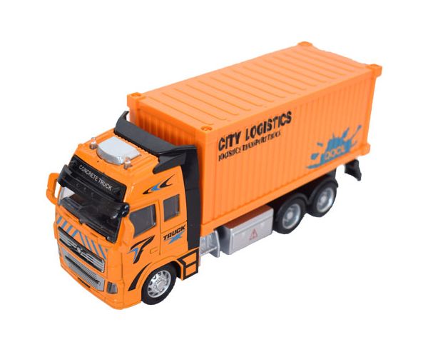Konténeres teherautó jármű fénnyel kétféle változatban 1/38