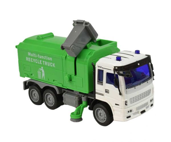 RC Távirányítós hulladékszállító teherautó fény effektekkel 27MHz 20cm többféle változatban 1db